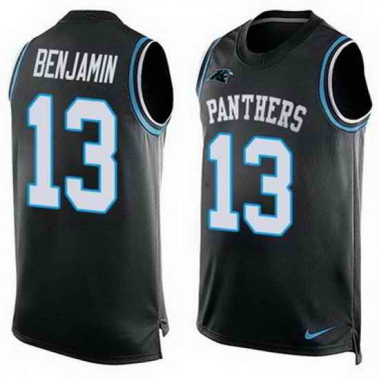 Nike Panthers #13 Kelvin Benjamin Black Team Color Mens Stitched NFL Limited Tank Top Jersey